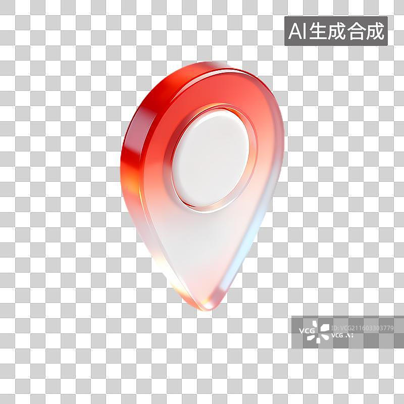 【AI数字艺术】3D渲染的位置标识图标图片素材