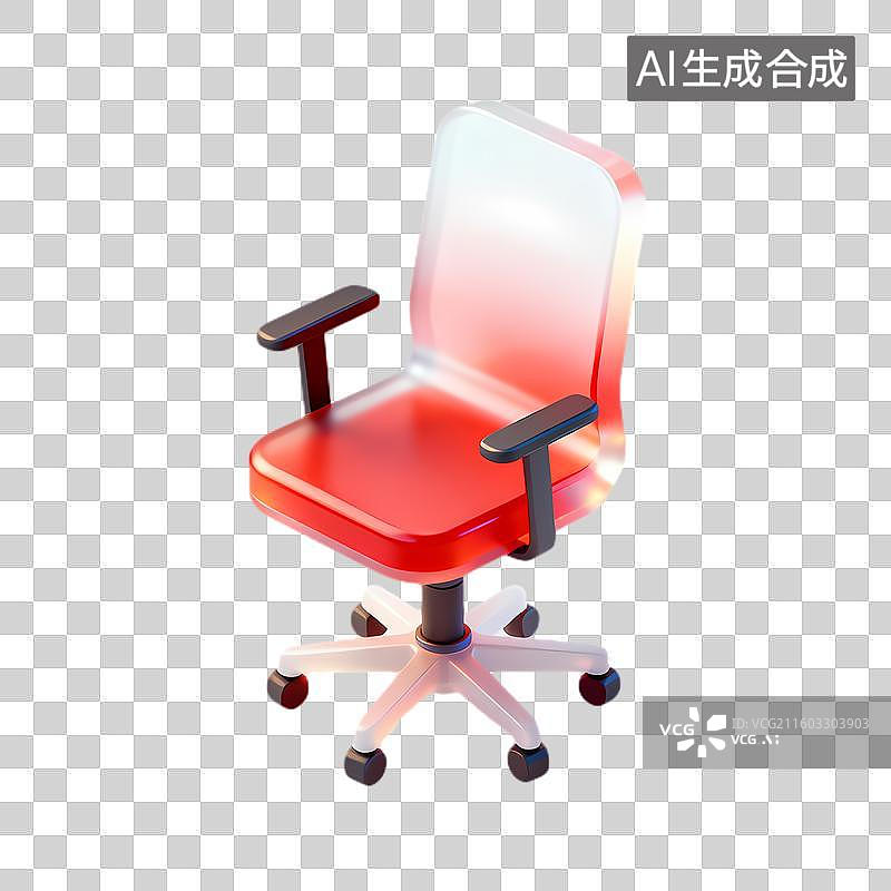【AI数字艺术】现代红色办公椅图片素材