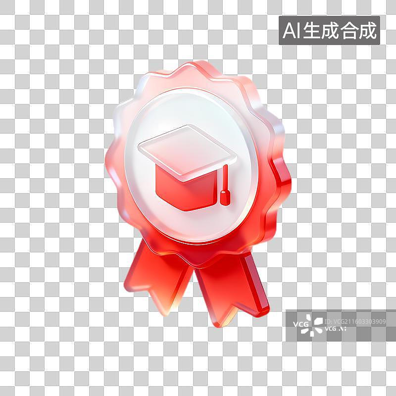 【AI数字艺术】代表学业成就的毕业徽章图片素材