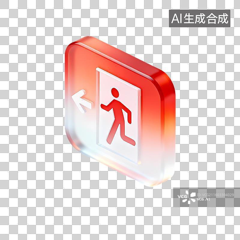 【AI数字艺术】紧急出口指示标识图片素材