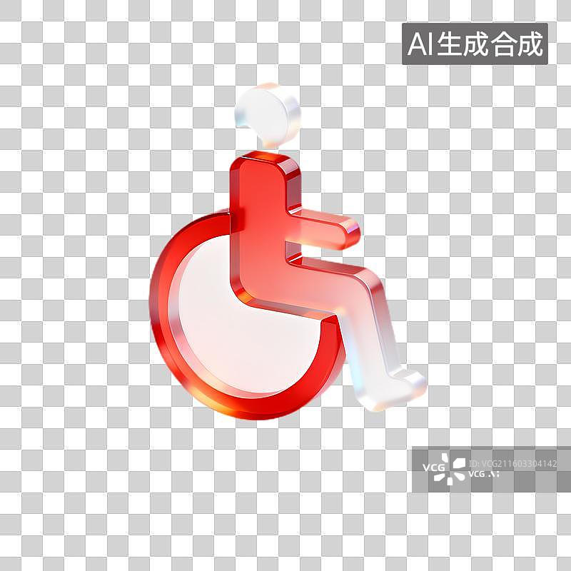 【AI数字艺术】三维渲染残疾人轮椅标识图片素材