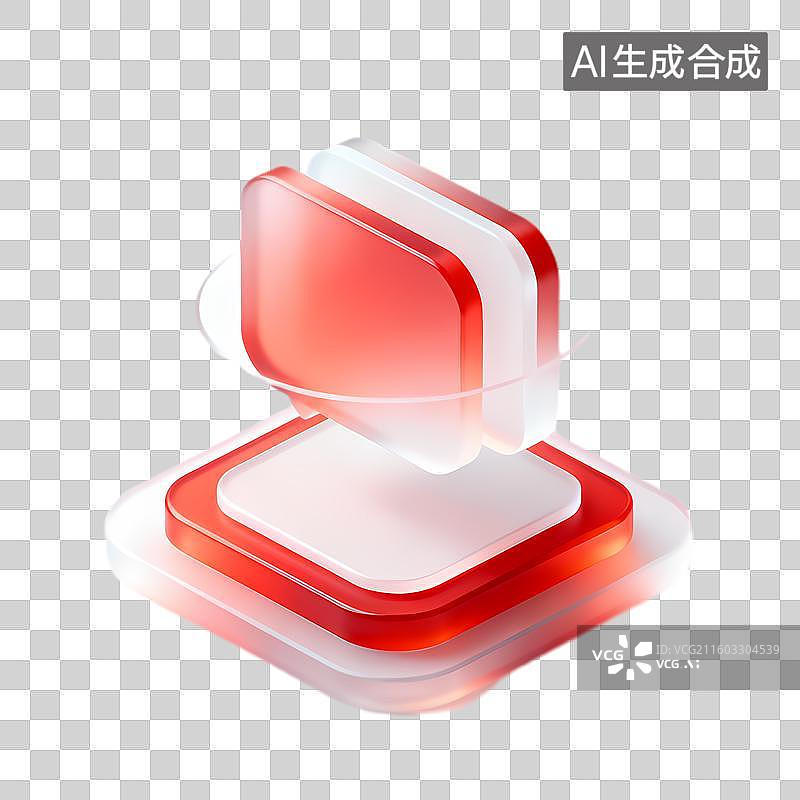 【AI数字艺术】三维红白矩形现代设计图片素材