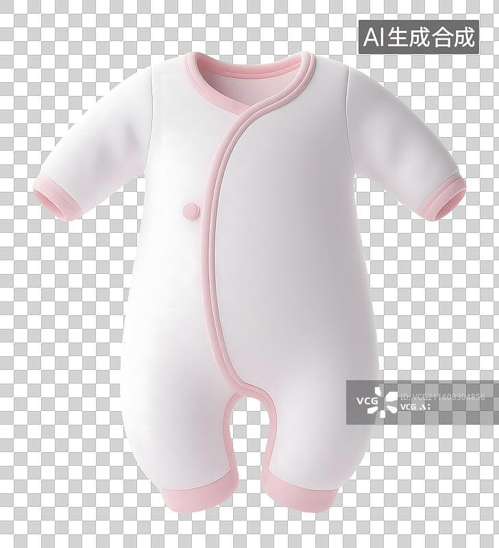 【AI数字艺术】AIGC:3D婴儿连体衣，纺织品，婴儿用品，母婴用品，元素，免抠图形图片素材