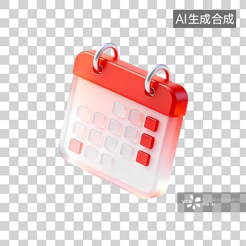 【AI数字艺术】三维渲染日历图标用于日程规划图片素材