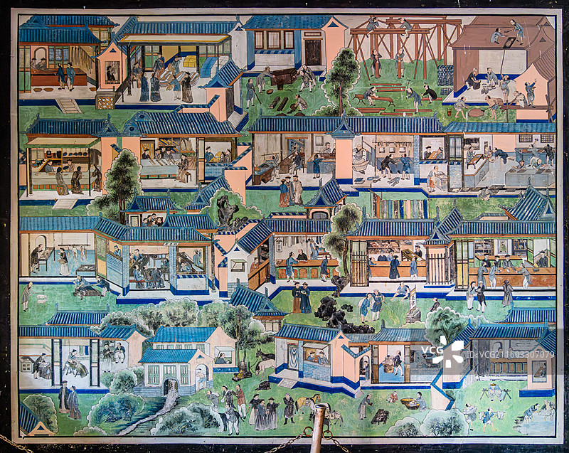 大同广灵县 水神堂 壁画图片素材