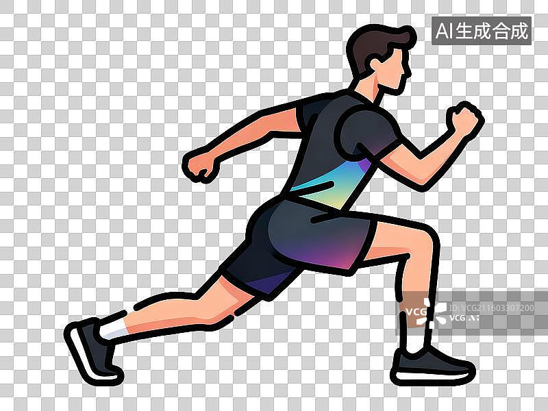 【AI数字艺术】男子进行弓步锻炼图片素材