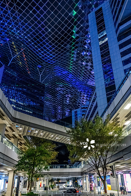 G60科创云廊 云顶天幕LED霓虹灯 上海松江科技城产业园新地标 漕河泾松江高科技园 拉斐尔云廊图片素材