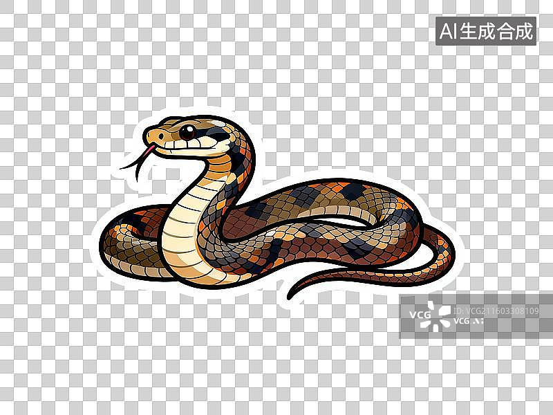 【AI数字艺术】色彩斑斓的蛇贴纸图片素材