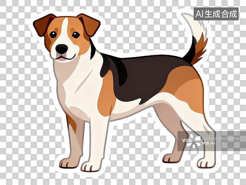 【AI数字艺术】卡通风格站立的狗贴纸图片素材