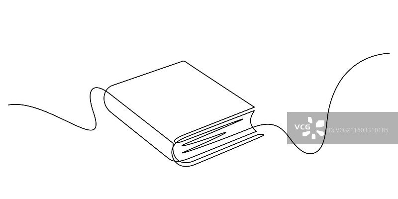 书本线条艺术极简一笔画图片素材