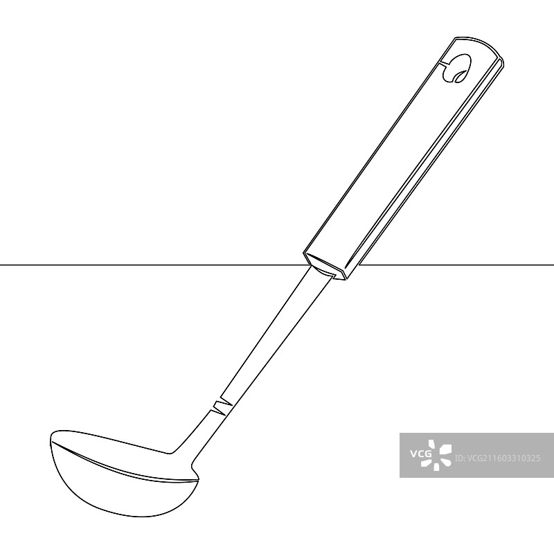 连续线条厨具概念图片素材
