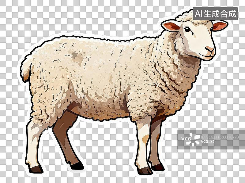 【AI数字艺术】一只蓬松的白色绵羊图片素材