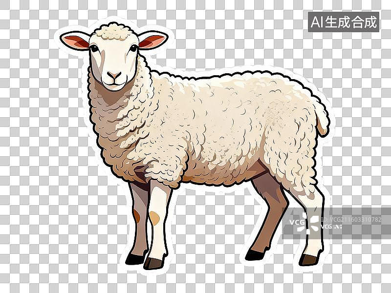 【AI数字艺术】一只蓬松的白色绵羊图片素材