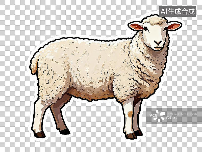 【AI数字艺术】一只蓬松的白色绵羊图片素材