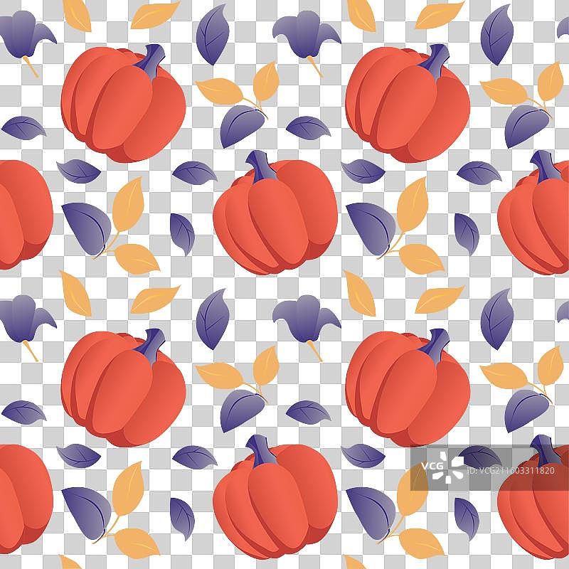 橙色万圣节无缝图案图片素材