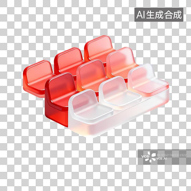 【AI数字艺术】透明红色塑料物品收纳盒图片素材