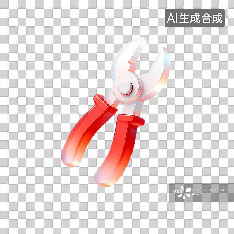 【AI数字艺术】红色手柄的剪切夹持钳子图片素材