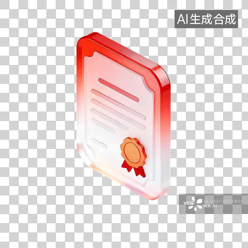 【AI数字艺术】代表成就与认可的证书图标图片素材