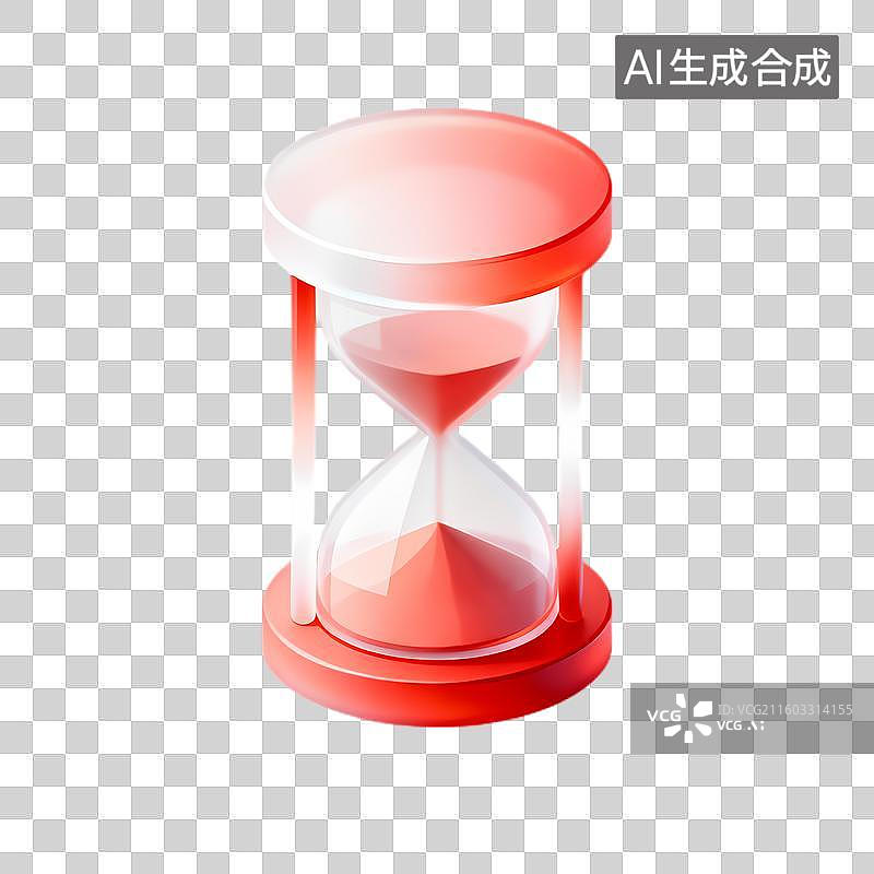 【AI数字艺术】红色计时沙漏图片素材