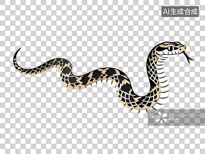 【AI数字艺术】具有花纹的蛇精细折纸图片素材