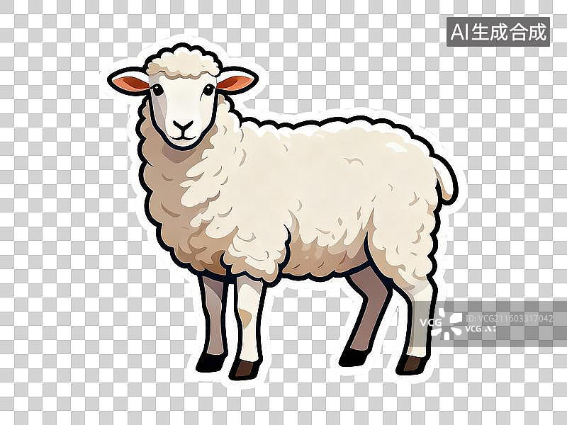 【AI数字艺术】一只蓬松的白色绵羊图片素材