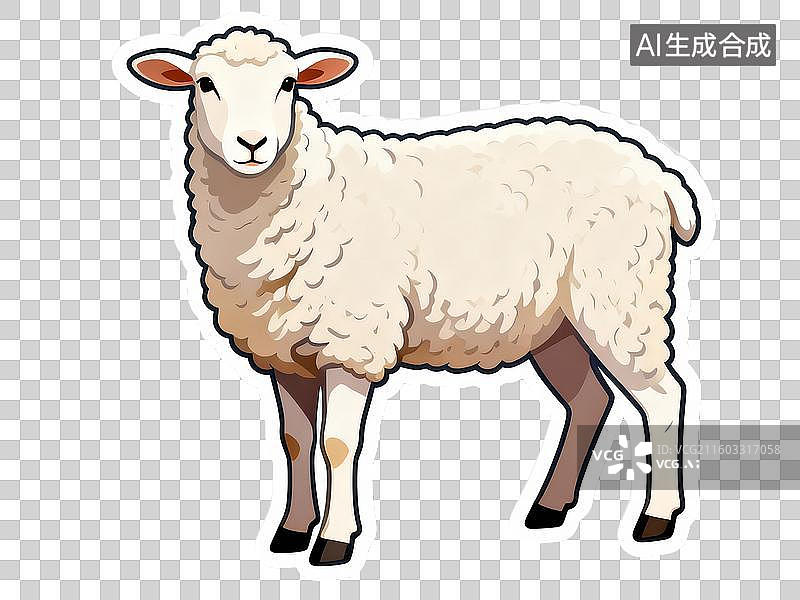 【AI数字艺术】一只蓬松的白色绵羊图片素材