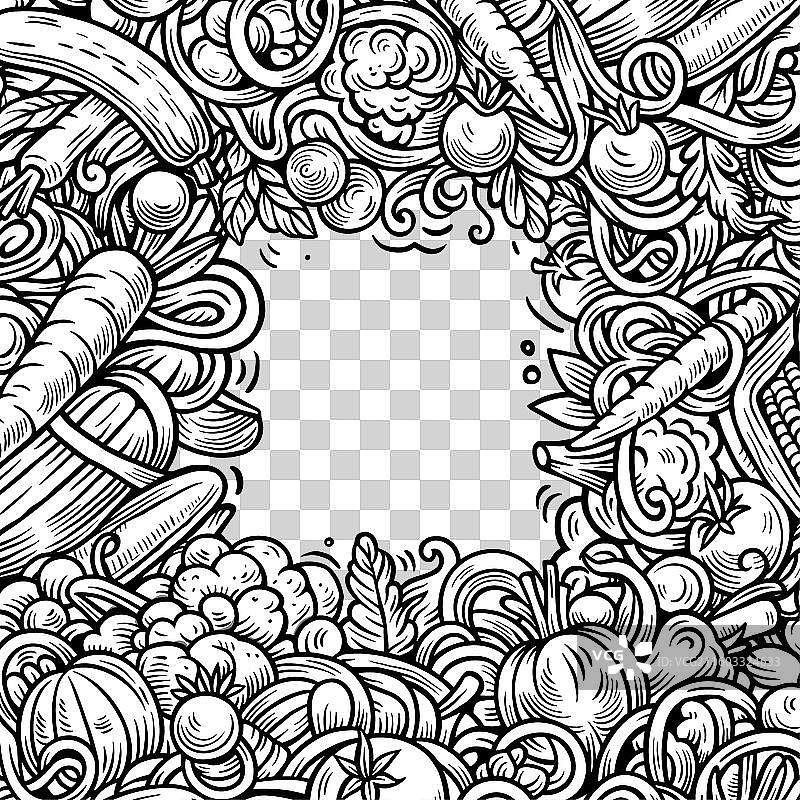 蔬菜卡通涂鸦边框图片素材