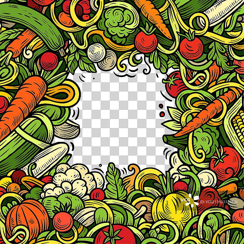 蔬菜卡通涂鸦边框图片素材