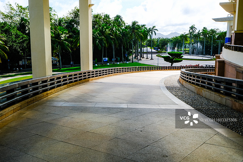 中国海南省琼海市博鳌亚洲论坛主会场大楼，博鳌亚洲论坛国际会议中心，博鳌东屿岛国家级旅游度假区图片素材