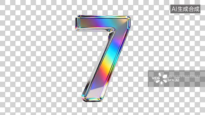 【AI数字艺术】炫彩立体数字  镭射效果阿拉伯数字   创意酸性数字图片素材