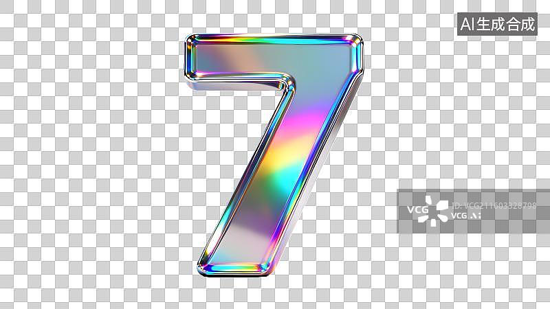 【AI数字艺术】炫彩立体数字  镭射效果阿拉伯数字   创意酸性数字图片素材