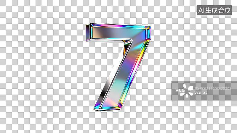 【AI数字艺术】炫彩立体数字  镭射效果阿拉伯数字   创意酸性数字图片素材