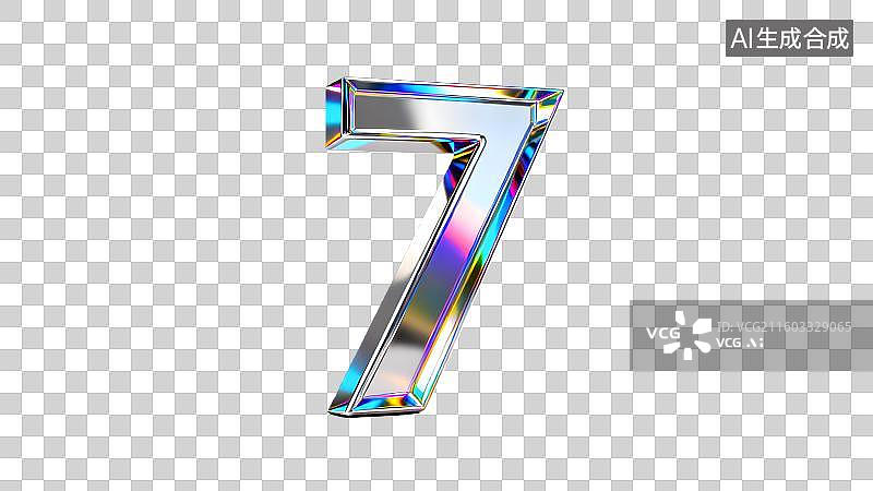 【AI数字艺术】炫彩立体数字  镭射效果阿拉伯数字   创意酸性数字图片素材