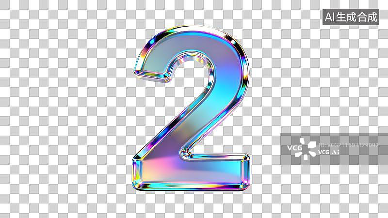 【AI数字艺术】炫彩立体数字  镭射效果阿拉伯数字   创意酸性数字图片素材
