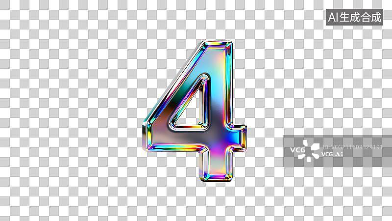 【AI数字艺术】炫彩立体数字  镭射效果阿拉伯数字   创意酸性数字图片素材