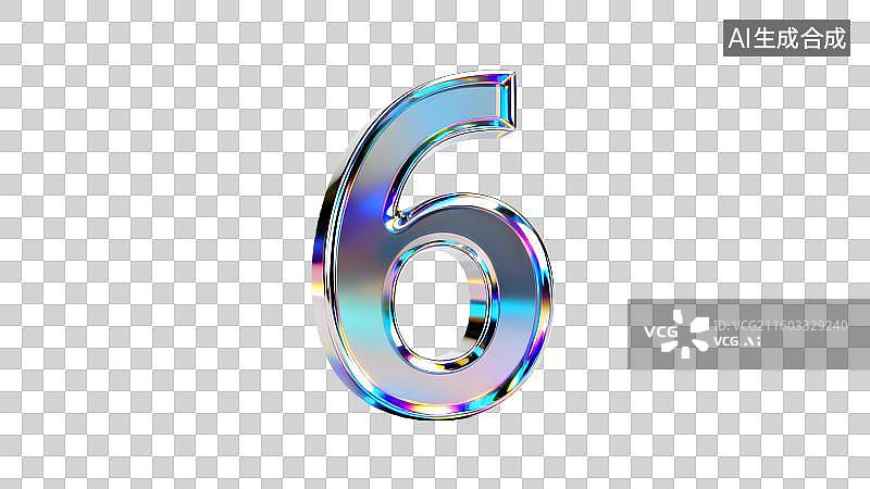 【AI数字艺术】炫彩立体数字  镭射效果阿拉伯数字   创意酸性数字图片素材