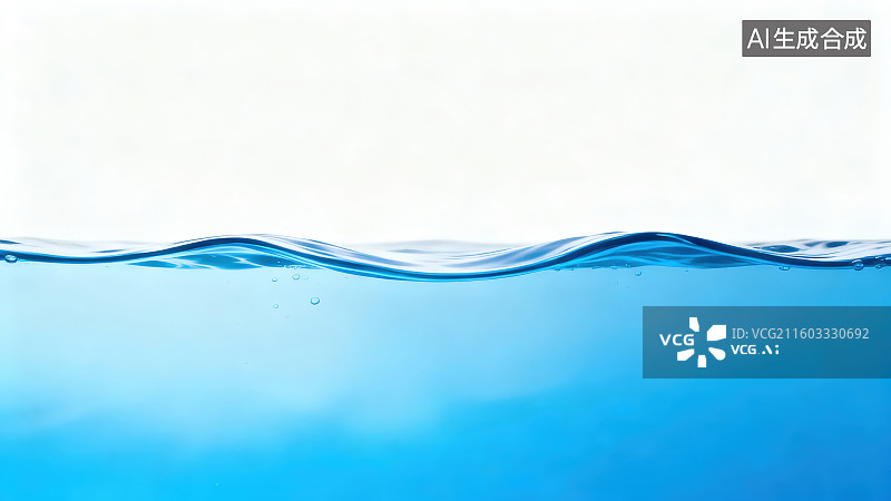 【AI数字艺术】纯色背景下的水面剖面视角图片素材