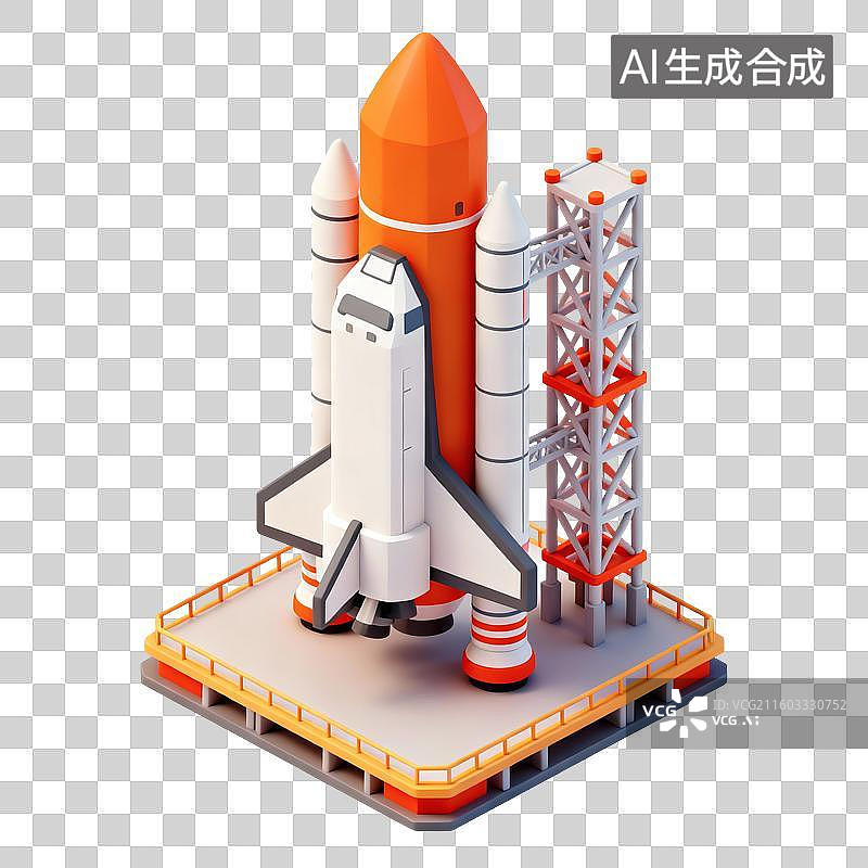【AI数字艺术】火箭发射插画图片素材