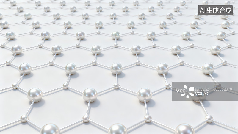 【AI数字艺术】银白珍珠色链式网状抽象背景图片素材
