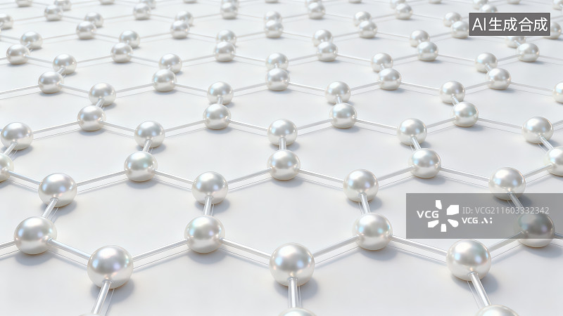 【AI数字艺术】银白珍珠色链式网状抽象背景图片素材