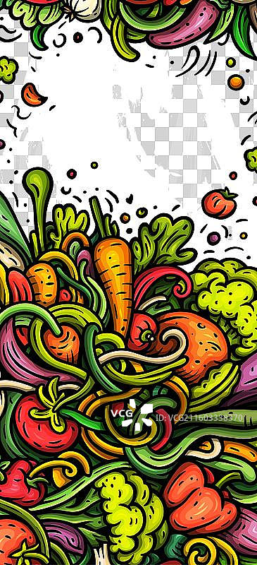 卡通涂鸦蔬菜横幅背景图片素材