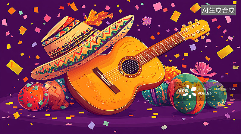 【AI数字艺术】墨西哥音乐风情派对图片素材