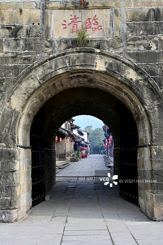 清溪古镇｜古城门图片素材