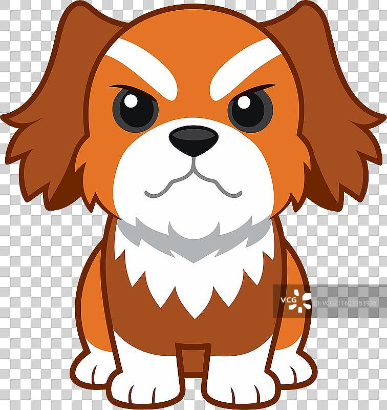 愤怒的卡卡利尔犬，卡通可爱风格图片素材