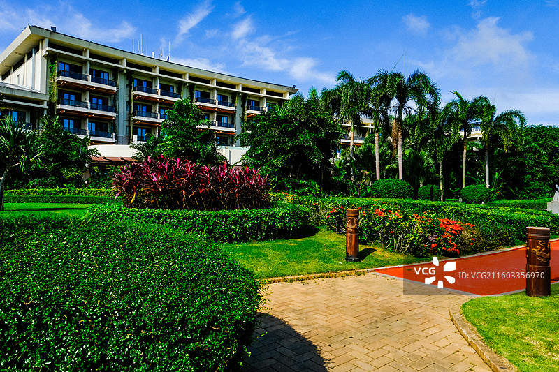 中国海南省琼海市博鳌亚洲论坛主会场大楼，博鳌亚洲论坛国际会议中心，博鳌东屿岛国家级旅游度假区图片素材