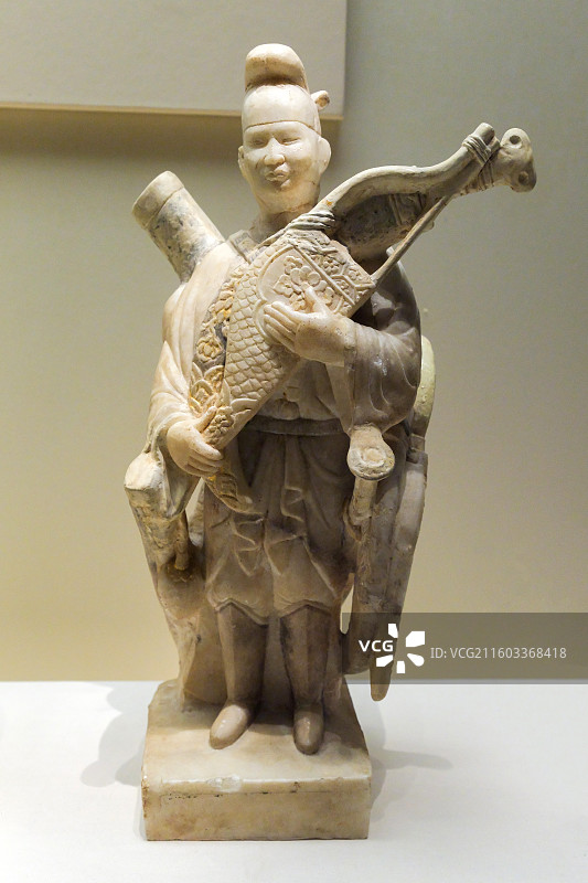 描金石雕武士俑 唐·开元廿八年 1958年陕西西安杨思勖墓出土 中国国家博物馆“古代中国基本陈列”图片素材