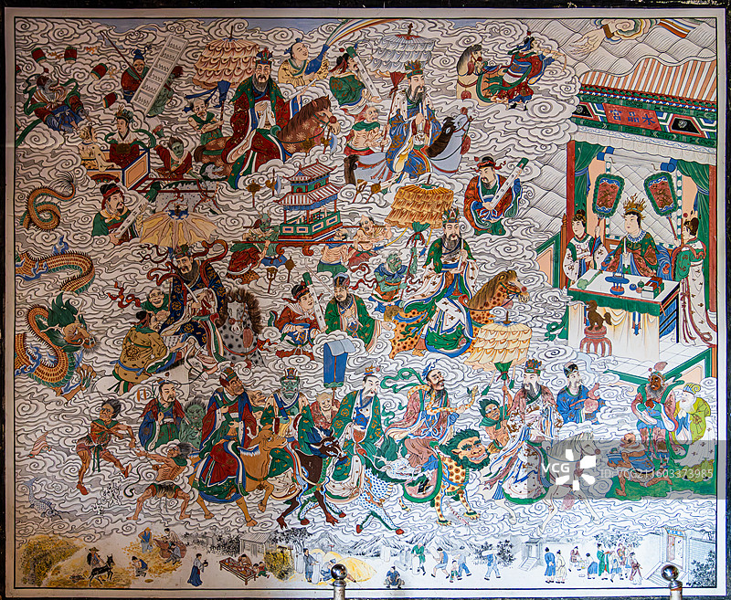 大同广灵县 水神堂 壁画图片素材