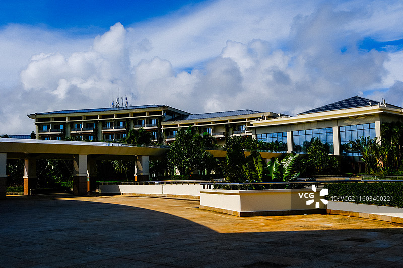 中国海南省琼海市博鳌亚洲论坛主会场大楼，博鳌亚洲论坛国际会议中心，博鳌东屿岛国家级旅游度假区图片素材