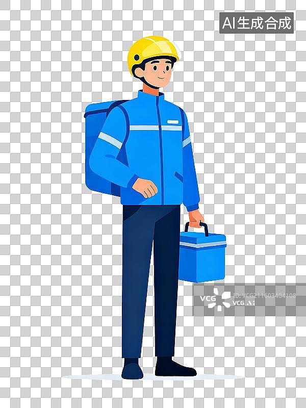 【AI数字艺术】免扣人物快递外卖元素图片素材