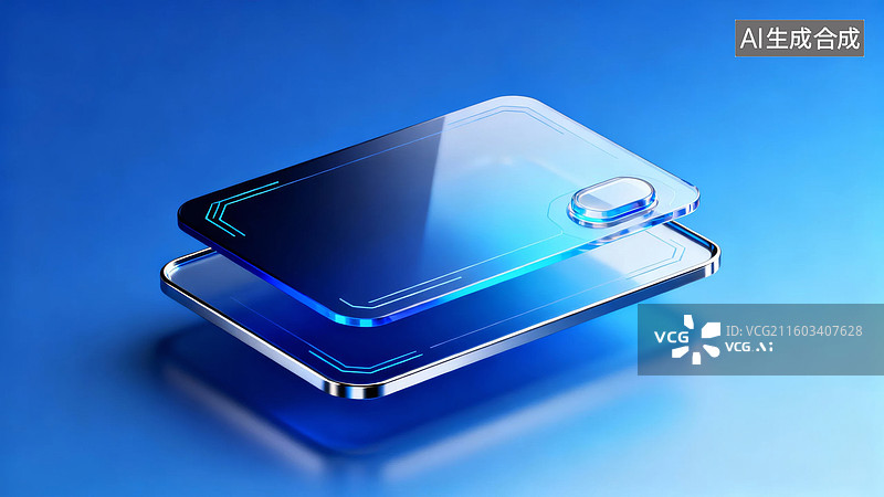【AI数字艺术】透明科技设备叠放展示图片素材